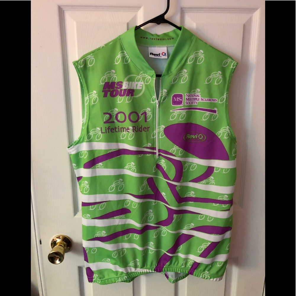 Revi Women’s Cycle Shirt, Lime Green & Pink, XL